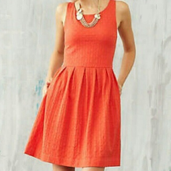 anthropologie orange dress